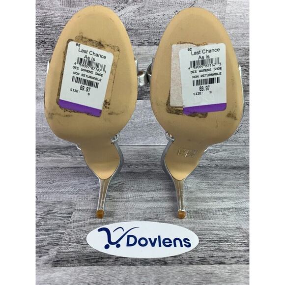 Rachel & Zoe Womens Silver Strappy High Heel Sandals Size 9 - Picture 5 of 5